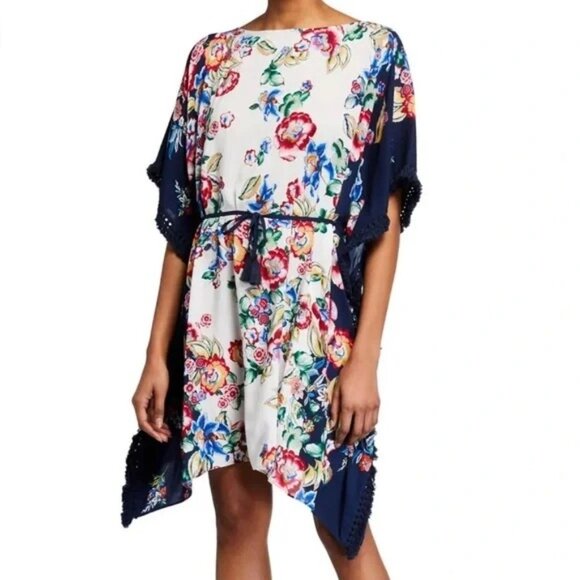 Johnny Was Maya Fringed Floral Cover Up Sun Dress Size S - Picture 1 of 10